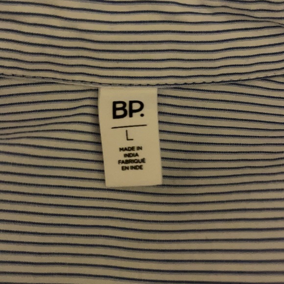 BP Blue and White Striped Tie Knot Cuffs Blouse - Picture 7 of 8